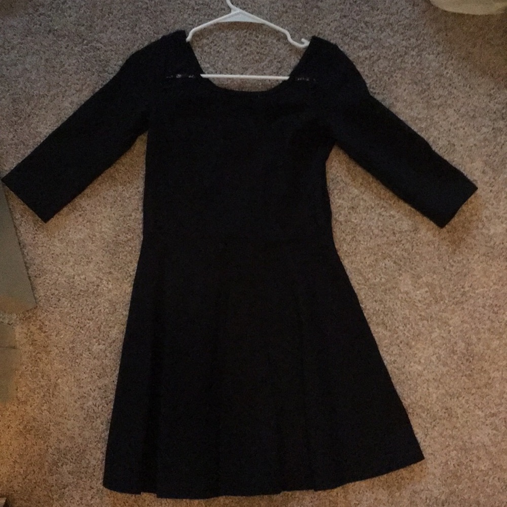 Black Hollister 3/4 Sleeve A-line Dress Small